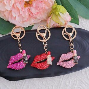 Lipstick and KISS Keychain